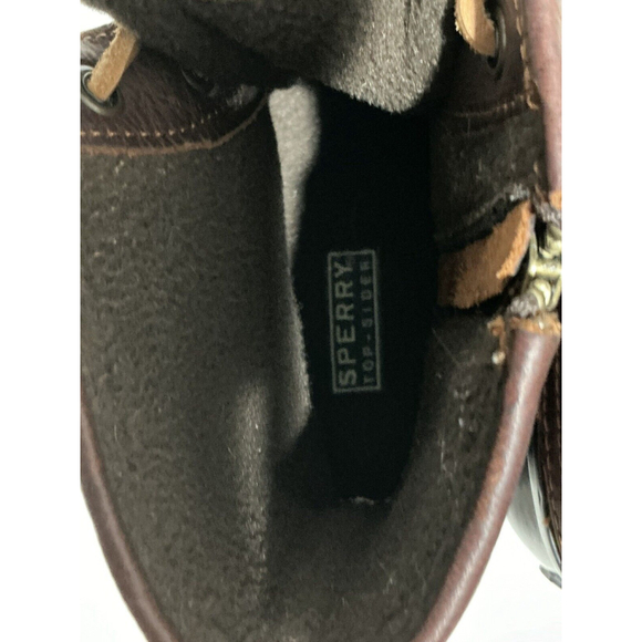 Womans Sperry Top Spider Wo,s 7m black Brown Ankle Rain boots Lace Up Side Zip - Picture 7 of 9